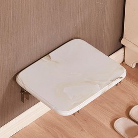 Folding Wall Mounted Shoe Changing Stool, Shoe Wearing Stool Entering Door Stool, high-end Entrance Hall Entrance Foyer Chair, Invisible Household Folding Stool, Bathroom Folding Stool (White)