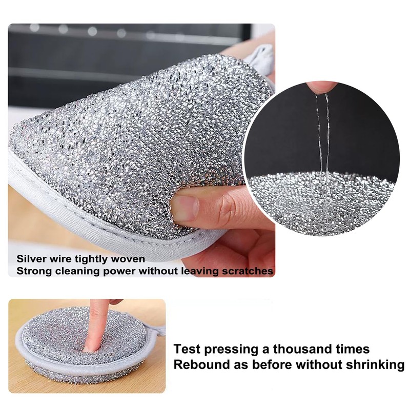 5 Pcs Multipurpose Wire Dishwashing Rags, Multipurpose Wire Dishwashing Rags