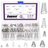 Swpeet 123Pcs 10 Sizes 0.3/0.5/0.7/0.8/1 Stainless Steel Conical Spring Taper