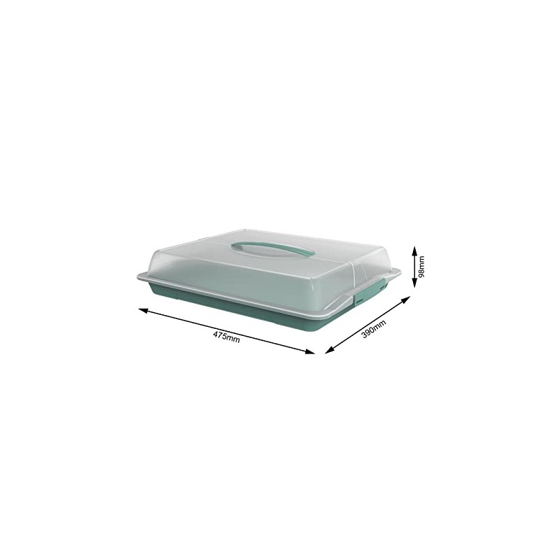 Rotho John Large Party Butler, Plastic (PP) BPA-Free, Turquoise/Clear, (47.5