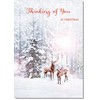 doodlecards Thinking Of You Christmas Card Deers in Forest Medium
