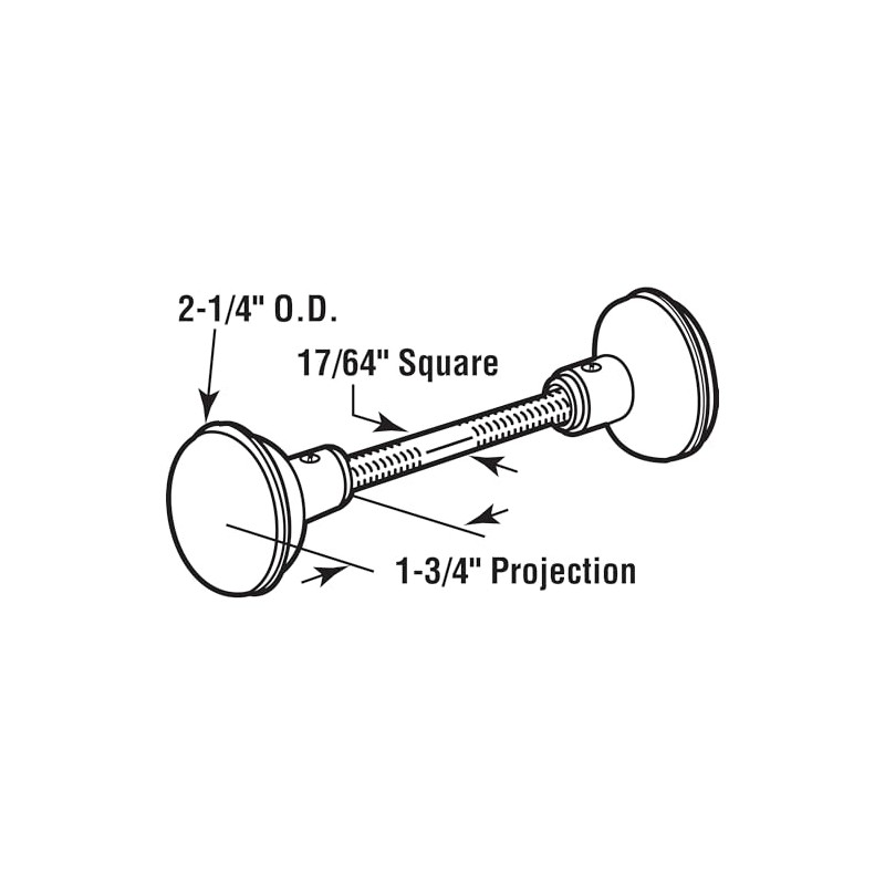 Prime-Line E 2499 Solid Brass Vintage Door Knob Spindle Set,