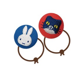 Minoda Miffy and Cat Button Blue & Red D02B1151