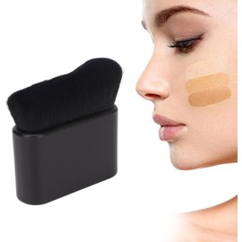 Brocha Bronceadora YUYTE, Pincel Plano Sintético Negro, Nailon, Para Bronceador, Adulto, 1 Pieza