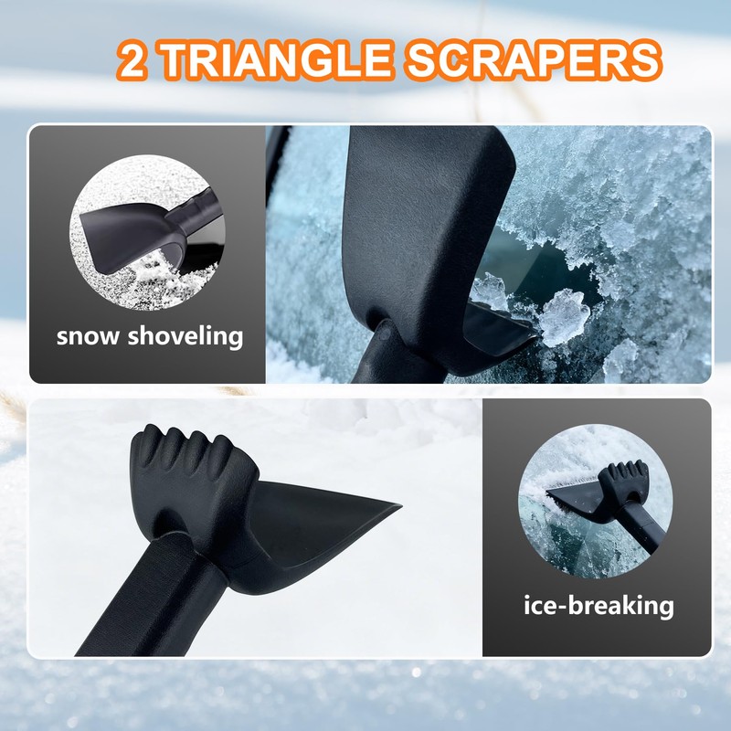 LOYALGLORY Extendable Snow Brush and Ice Scraper for Car Windshield