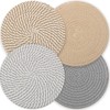 20CM Placemats Set of 4, Round Cotton Braided Woven Placemats,