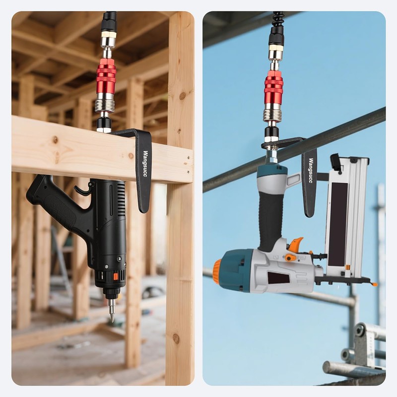 Wangsucc Pneumatic Tool Rafter Hook Hanger with 1/4'' Swivel Air