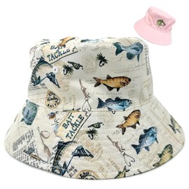 Fishing Bucket Hats Reversible Funny Fishing Hats for Men Embroidery Fisherman Hat Beach Sun Hat Summer Outdoor Unisex