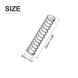DTGN 0.5x5x25mm(DxODxL) Compression Spring - 10Pack - Good for Machinery - Spring Steel Extension Spring - Gray