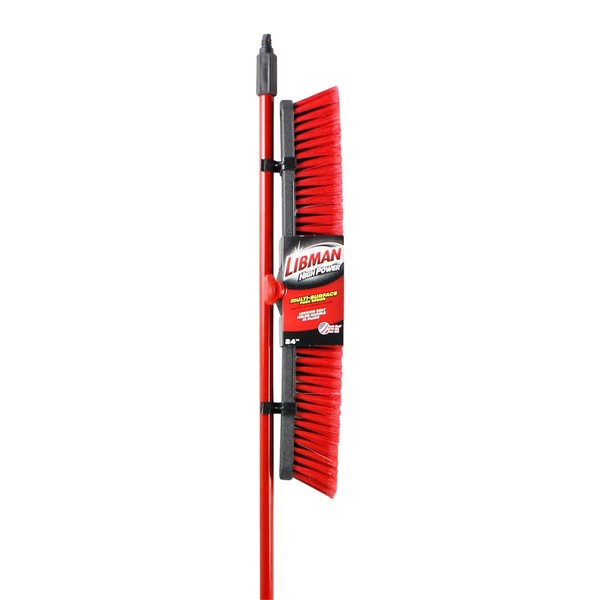 LIBMAN 805.0 Push Broom with Resin Block, Medium Duty Bristles, 24"