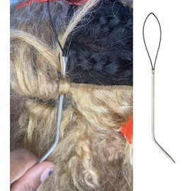 Illusion Crochet Needle Hook for Feather Crochet Hair Extensions, Human Hair Bundles, and Interlocking Locs (Bent I)