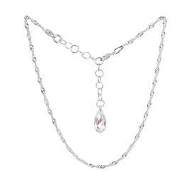 Schöner SD Anklet 925 silver with briolett cut drop crystal
