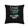 Stone Skipping Stones Skimming Skipper Throwing Throw Pillow