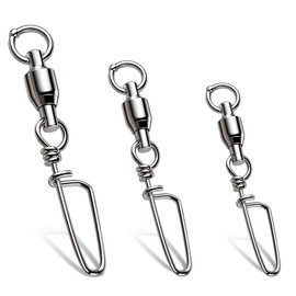 VEPEPE 30 Pcs Fishing Snap Swivels, 0# Ball Bearing Swivels with Coastlock & Strong Welded Ring, 18lb Quick Change Lure Connector Clips, Suitable for Sea Freshwater Fishing (Copper+Stainless Steel)