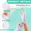 6 Pairs Fingerless Eczema Gloves, Soft White Cotton Gloves for