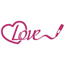 Love Heart Lipstick Fashion Kiss Tattoo Girls Car Window Vinyl Decal Sticker (LV-03) (Hot Pink, 8 inches x 2.9 inches)