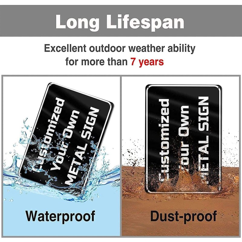 Metal Tin Sign Water Pipes Buried Below Warning Signs Caution