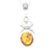 Genuine Cognac Baltic Amber & Sterling Silver Classic Oval Pendant