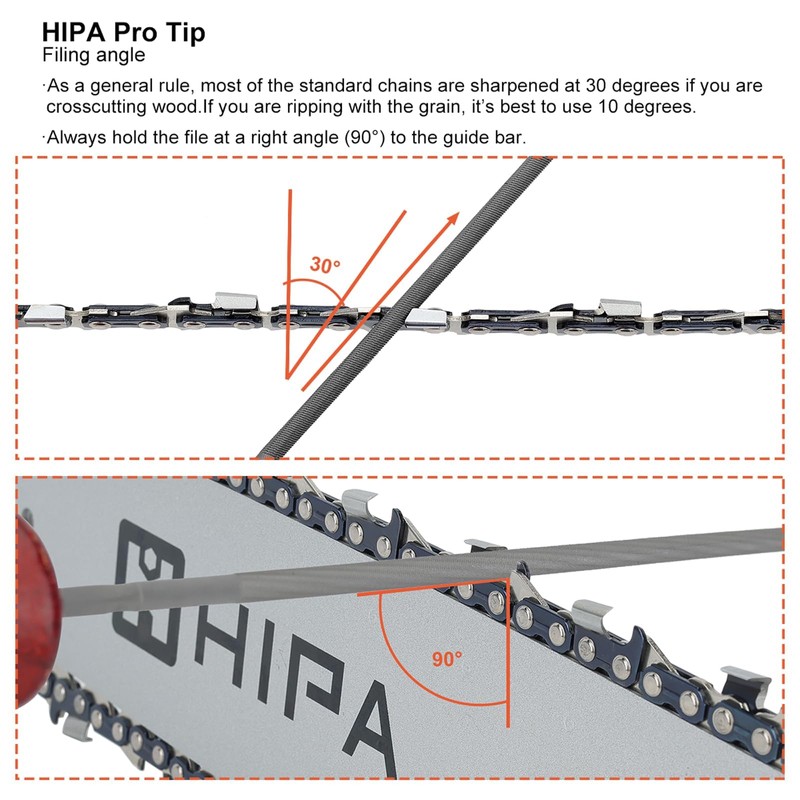 Hipa 12 Pack Chainsaw File, Chainsaw Sharpener Kit, 5/32", 3/16",