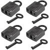 Waziaqoc 2Pcs Mini Padlocks, Square Black Padlock with Keys Metal