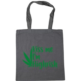 Hippowarehouse kiss me i'm highrish Tote Shopping Gym Beach Bag 42cm x38cm, 10 litres