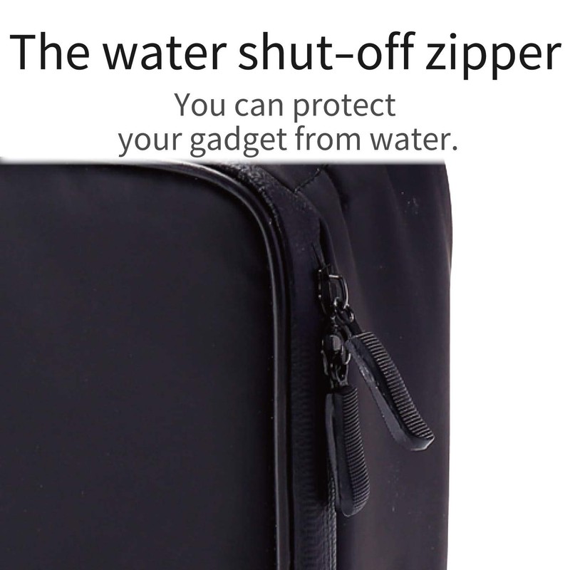 Elecom BMA-GP07BK Gadget Pouch, Large Capacity, Shock Absorption, Bag-in-Bag, Gadget