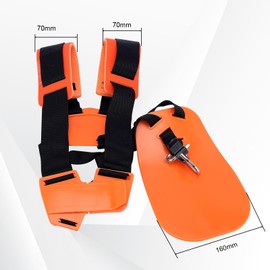 Savior Strimmer Harness Padded Petrol Strimmer Strap, Double Shoulder with Durable Nylon Belt Adjustable Universal Strimmer Harness Strap, for STIHL FS KM Series String Trimmer Gardenning, Orange