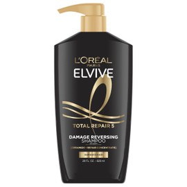 L'Oreal Paris Elvive Total Repair 5 Repairing Shampoo for Damaged Hair Shampoo with Protein and Ceramide for Strong Silky Shiny Healthy Renewed Hair 28 Fl Oz(Packaging May Vary)