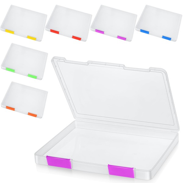 PerKoop 6 Pcs Clear A4 File Box Document Plastic Storage