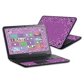 MightySkins Skin Compatible with Dell Inspiron 17 3721 Laptop 17" (Released 2013) wrap Sticker Skins Purple Bandana