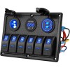 Universal 6 Gang Marine Boat Rocker Switch Panel Waterproof +
