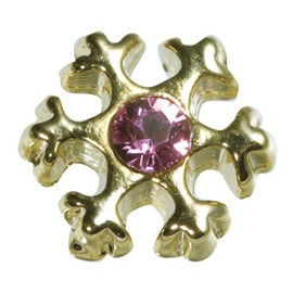 プリティーネイル ネイルアートパーツ スノークリスタルSS ローズゴールド 5個