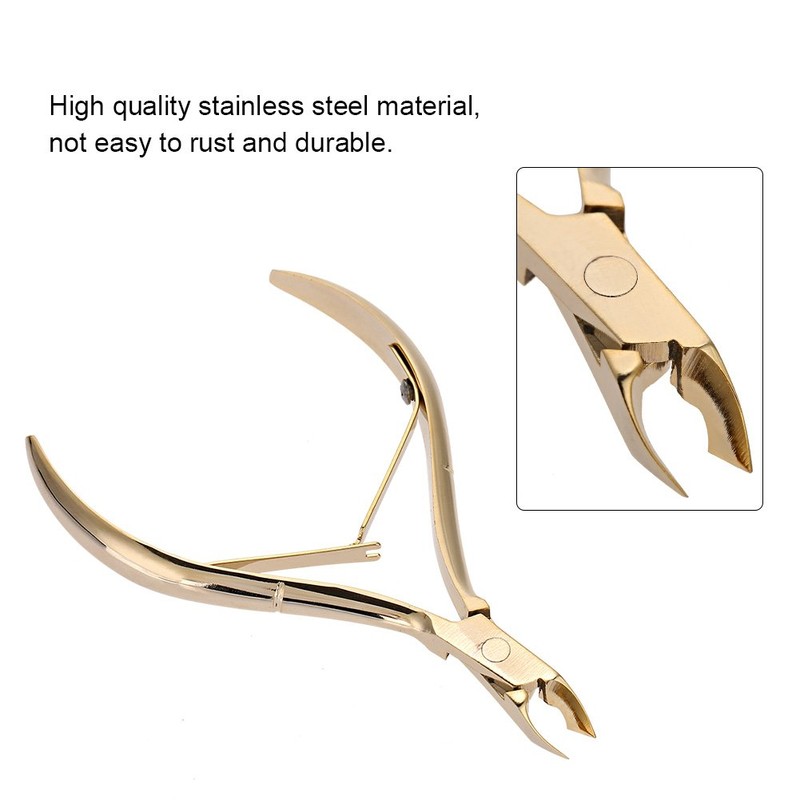 Professional Cuticle Nippers, Dead Skin Scissors, Stainless Steel Cuticle Gold