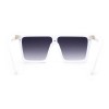 SA106 Flat Top Rimless Oversize Rectangle Shield Mob Sunglasses -