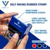 Paid Self Inking Rubber Stamp (Blue) - Large