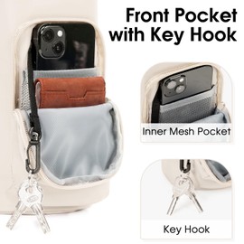 Ceneda Water Bottle Carrier Bag with Phone Pocket 32oz 40oz Tumbler Insulated Water Bottle Holder with Adjustable Shoulder Strap Carrier Sling Bag (Beige)