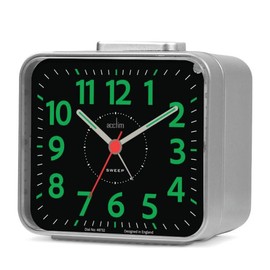 Acctim Parker Non-Ticking Sweep Loud Bell Alarm Clock (Silver)