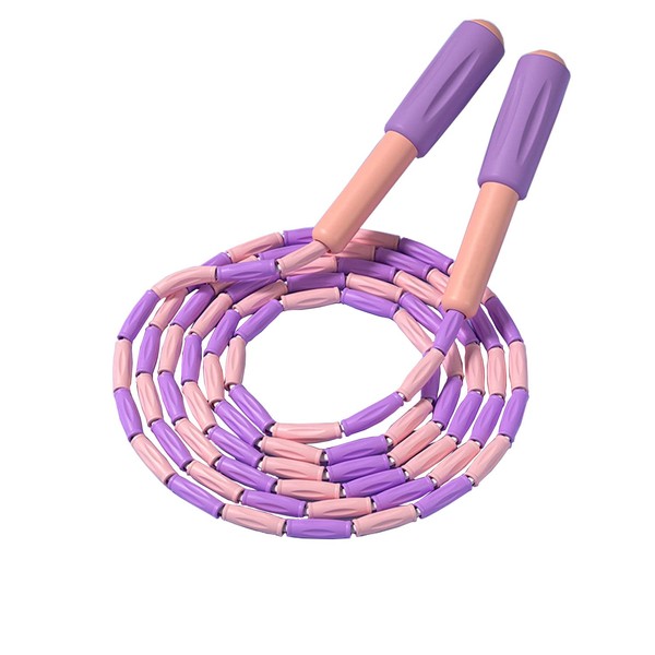 Soft Beaded Skipping Rope, Adjustable Tangle-Free Segmented Fitness Jump Rope