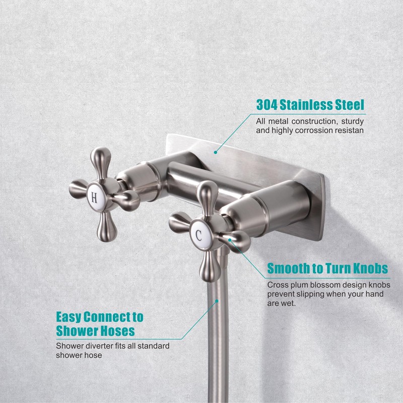 SKOWLL RV Shower Faucet, 4" Wall Mount Outdoor Camper Shower
