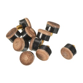 PATIKIL 11 mm Screw-On Billiard Cue Tip Pack of 10 Billiard Cue Snooker Replacement Brown