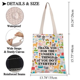 PLITI Veterinary Technician Tote Bag Veterinarian Appreciation Gift Thank You For The Unseen Things You Do Everyday Handbag (Unseen thing vet TGU)