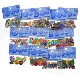 Dress It Up 9083 Buttons Row by Row Experience - Home Sweet Home Button Assortment - 12 Pack - Includes Free Button Pack