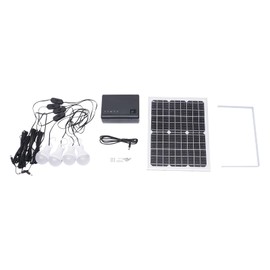 Portable Solar Generator with Solar Panel & 4 * 5W 12V LED SMD Bulbs, Solar Powered Generator Kit for Emergency Backup Power, USB DC Outlets, for Outdoors Camping Travel Hunting