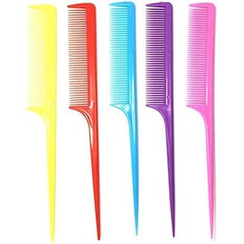 Colorful Rat Tail Comb Color Plastic Pointed Tail Comb Haircutting Comb Makeup Hairdressing Partition Comb Multicolor one-siz Hair Combs