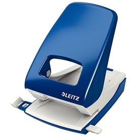Leitz Hole Punch, 40 Sheets, Guide Bar with Format Markings, Metal, NeXXt Range, 51380035 - Blue