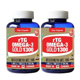 Tong Life 통라이프-rTG 알티지 오메가3 골드 1300-6개월분-2병 Tong Life-rTG Omega-3 Gold 1300 - 6 Months Supply - 2 Bottles