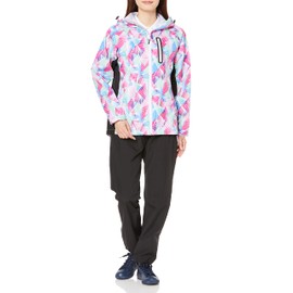 A-D One ST-404 Women's Rain Wear, Waterproof, Sports, Top and Bottom Set, Jacket and Pants, Stretch, Lightweight, Water Resistant, Long Sleeve, Commuting to Work or School, Cycling, Climbing, Fishing,