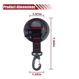 LAINLOY Heavy Duty Suction Cups Anchor with Securing Hook Tie Down, Vacuum Outdoor Suction Cup Wall Anchor with Aluminum Buckle, Camping Accessories for Car Side Awning, Camping Tent Trap (6PCS)