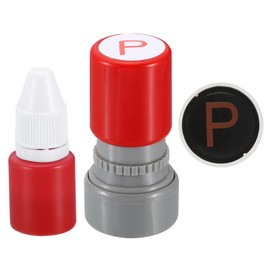 PATIKIL Letter Stamps Self Inking, 2 Pack Character P Alphabet Teacher Stamp Initial Stamp Mini Ink Stamp for Class Notebook Scrapbooking DIY Craft, Red Ink