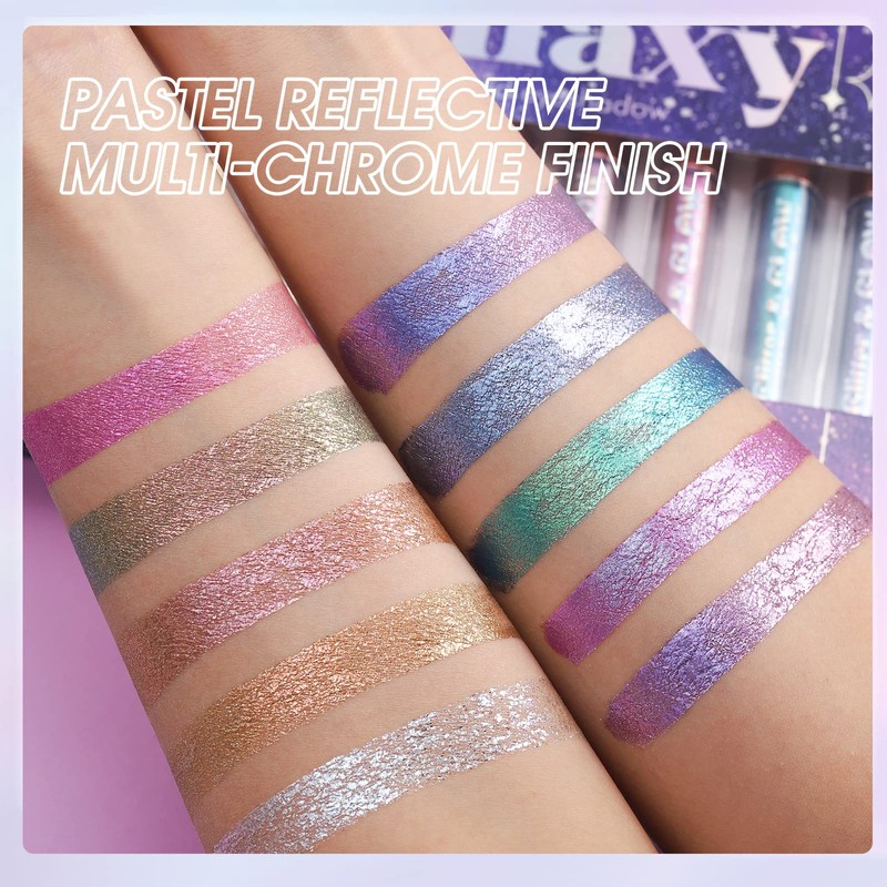 10 Pcs Liquid Glitter Eyeshadow Metallic Shimmer Glitter Eyeshadow Sweatproof